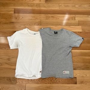 (2) Undefeated Short Sleeve shirts in gray and white- Size S